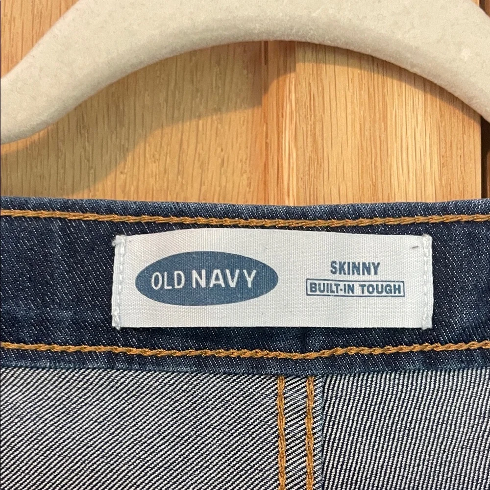Old Navy Girls Dark Wash Blue Jeans Skinny Pull On Built-in Tough